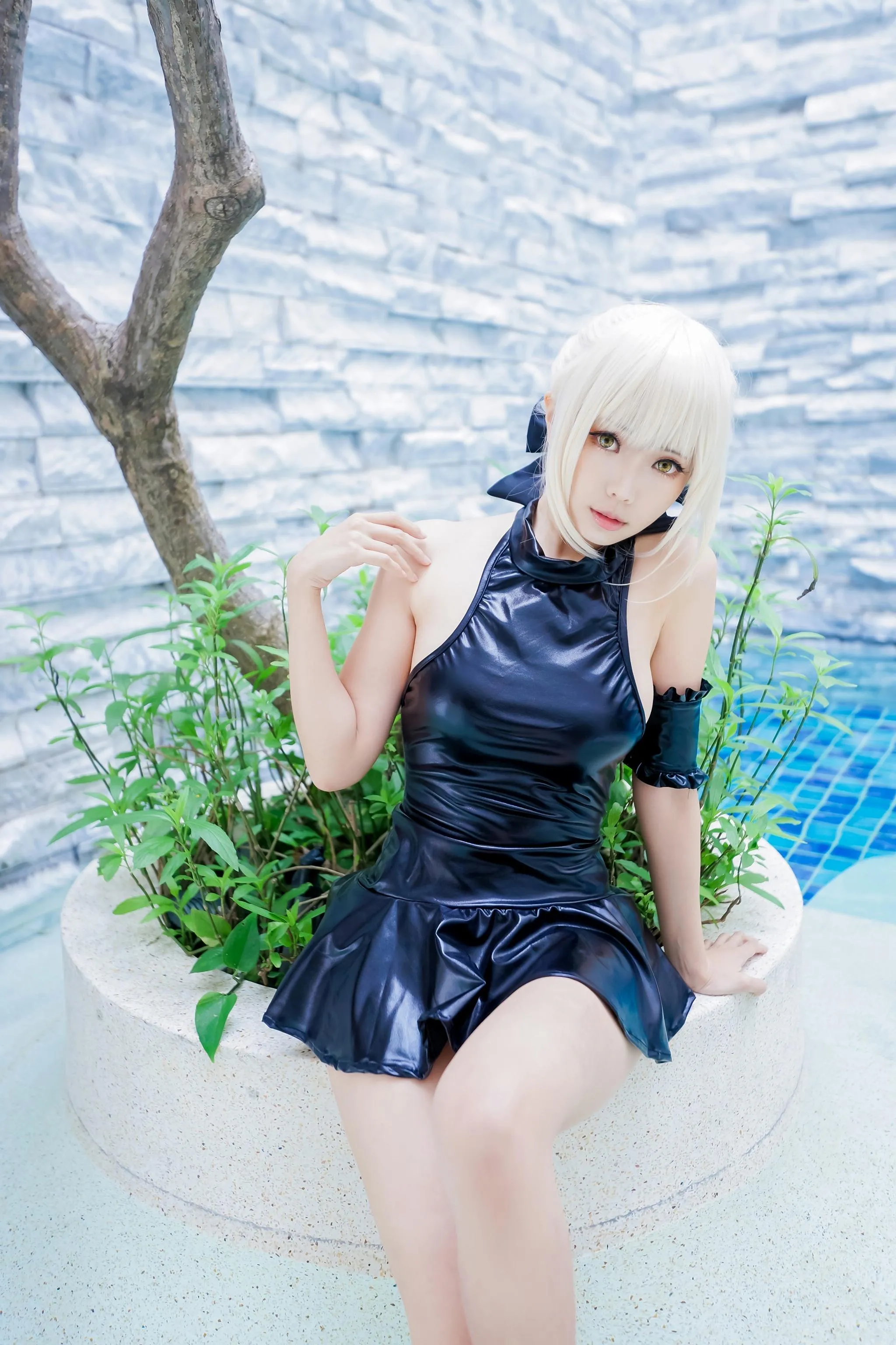 ElyEE子 – NO.37 黑皮泳裙 [15P]插图3